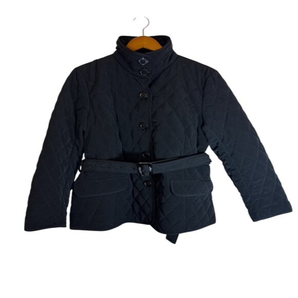 Geoffrey Beene Women's Jacket Size L Black Puffer Belted Button Winter Coat - Picture 3 of 10